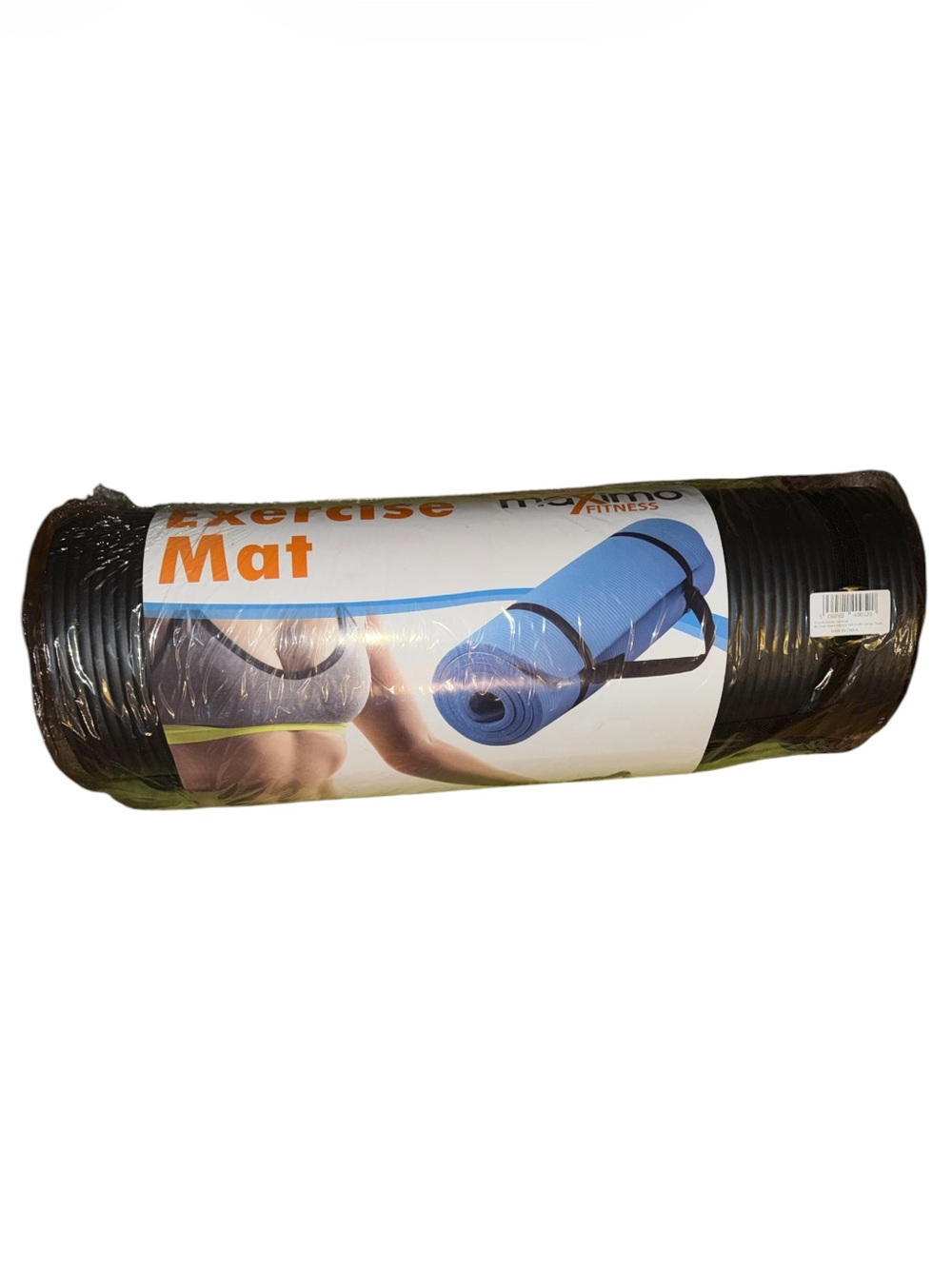 NIB Extra Thick Black Multipurpose Exercise Mat w Carry Strap by Maximo Fitness